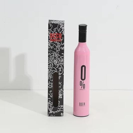 TRENDWORLDNEST Wine Bottle Shape Foldable Umbrella with Case – Compact Manual Portable Umbrella for Women, Men, and Kids - SH/D00003