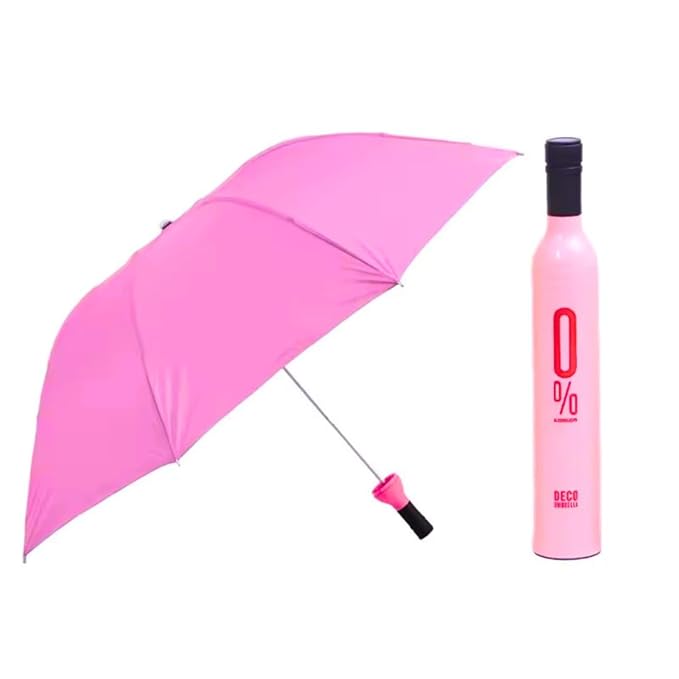 TRENDWORLDNEST Wine Bottle Shape Foldable Umbrella with Case – Compact Manual Portable Umbrella for Women, Men, and Kids - SH/D00003