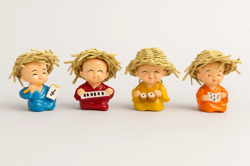 TRENDWORLDNEST - Musical Monk Figurine Set - D00009